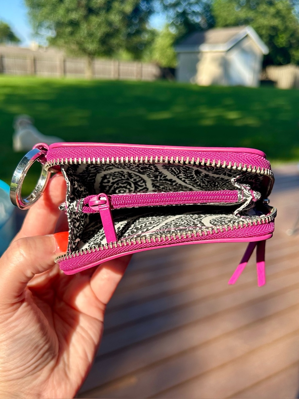 Vera Bradley Pink RFID Sycamore Leather Zip Wallet - Picture 9 of 10